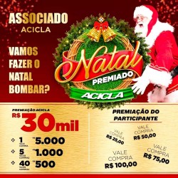 Empresas já podem aderir à campanha Natal Premiado Acicla